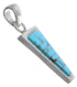 Southwest Turquoise Inlay Authentic Sterling Silver Pendant DS51898