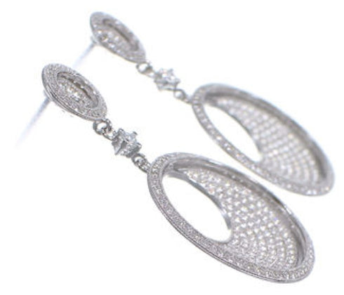 Cubic Zirconia And Authentic Sterling Silver Post Earrings DS55207