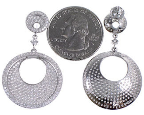 Cubic Zirconia And Authentic Sterling Silver Post Earrings DS55207
