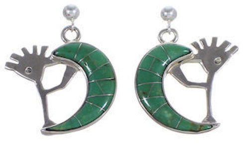 Turquoise Whiterock Sterling Silver Kokopelli Post Earrings AS33279