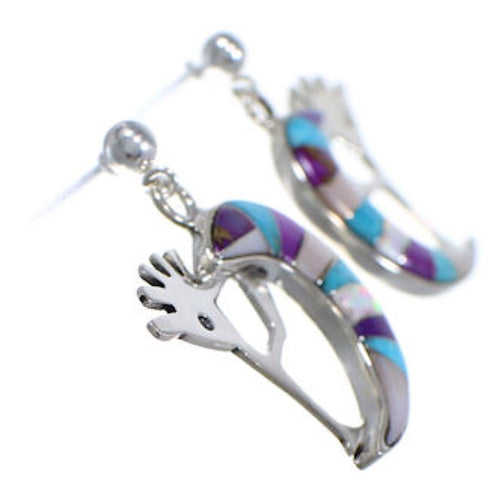Whiterock Sterling Silver Multicolor Kokopelli Post Earrings RS36110