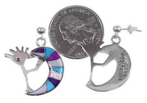 Whiterock Sterling Silver Multicolor Kokopelli Post Earrings RS36110