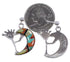 Oyster Shell Multicolor Whiterock Silver Kokopelli Earrings RS36107