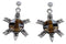 Tiger Eye Multicolor Sterling Silver Turtle Post Earrings RS39188