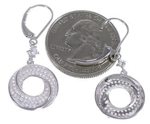 Cubic Zirconia Authentic Sterling Silver Hook Dangle Earrings DS55251