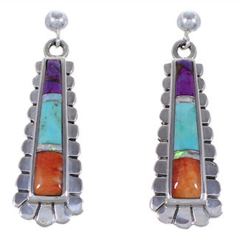 Oyster Shell Multicolor Jewelry Sterling Silver Post Earrings RS39628
