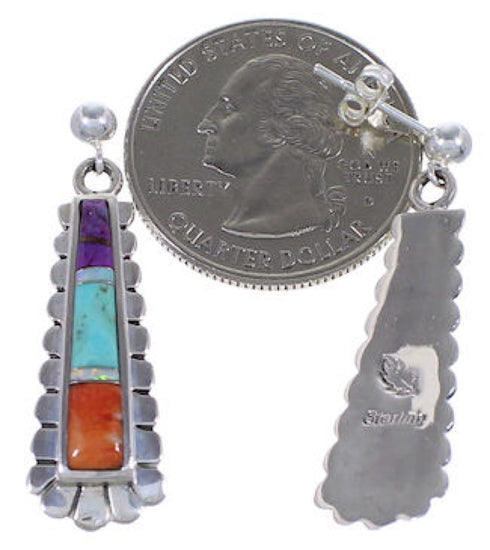 Oyster Shell Multicolor Jewelry Sterling Silver Post Earrings RS39628