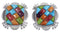 Genuine Sterling Silver Turquoise Multicolor Post Earrings DS41467