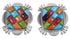 Genuine Sterling Silver Turquoise Multicolor Post Earrings DS41467