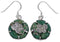 Turquoise Inlay Dragonfly And Flower Silver Earrings PX32115