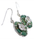 Turquoise Inlay Dragonfly And Flower Silver Earrings PX32115