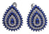 Blue And White Cubic Zirconia Post Earrings AS55255