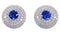 Blue White CZ Sterling Silver Post Earrings Jewelry AS55258