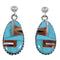 Genuine Sterling Silver Multicolor Post Dangle Earrings RS42646