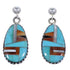 Genuine Sterling Silver Multicolor Post Dangle Earrings RS42646