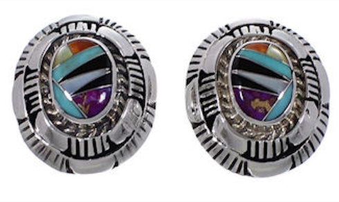 Multicolor Authentic Sterling Silver Post Earrings RS42689
