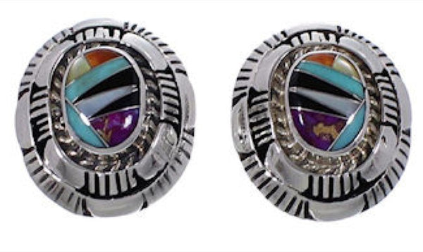 Multicolor Authentic Sterling Silver Post Earrings RS42689