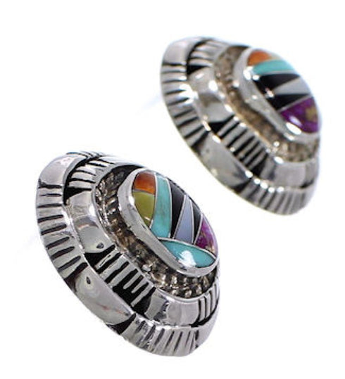 Multicolor Authentic Sterling Silver Post Earrings RS42689