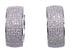 Cubic Zirconia Sterling Silver Hoop Post Earrings Jewelry AS55300