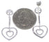 Sterling Silver Cubic Zirconia Post Dangle Heart Earrings DS55180