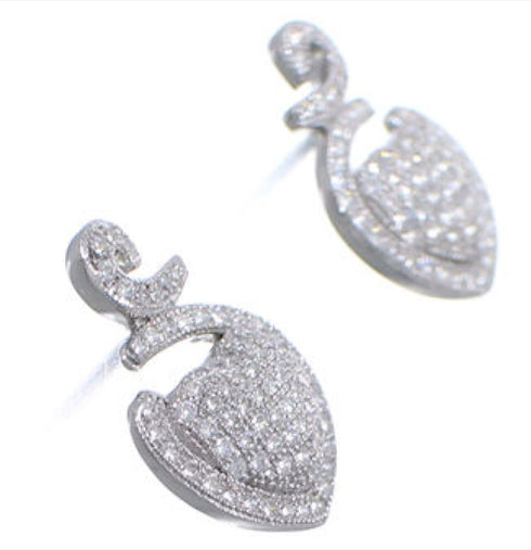 Southwest CZ Sterling Silver Heart Post Earrings Jewelry AS55295