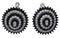 Sterling Silver Black And White Cubic Zirconia Post Earrings AS55260