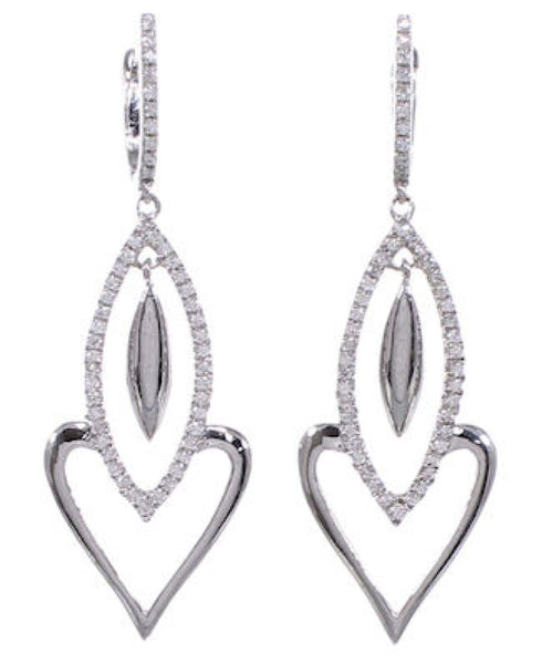 Genuine Sterling Silver Cubic Zirconia Post Dangle Earrings DS55147