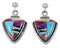 Turquoise Multicolor Sterling Silver Post Dangle Earrings RS39815
