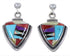 Turquoise Multicolor Sterling Silver Post Dangle Earrings RS39815