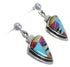 Turquoise Multicolor Sterling Silver Post Dangle Earrings RS39815