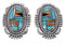 Sterling Silver Turquoise Multicolor Inlay Post Earrings DS39393