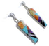Authentic Silver And Multicolor Inlay Post Dangle Earrings RS42669