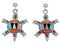 Turquoise Multicolor Silver Turtle Post Dangle Earrings RS39189