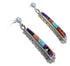 Sterling Silver Turquoise Multicolor Post Dangle Earrings RS39657