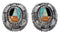 Multicolor Inlay And Authentic Sterling Silver Post Earrings AS34562