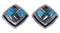 Sterling Silver Turquoise And Multicolor Post Earrings RS42699