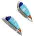 Sterling Silver Jewelry Turquoise Multicolor Post Earrings HS28092