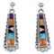 Sterling Silver Jewelry Multicolor Turquoise Post Earrings RS39645