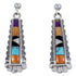 Sterling Silver Jewelry Multicolor Turquoise Post Earrings RS39645