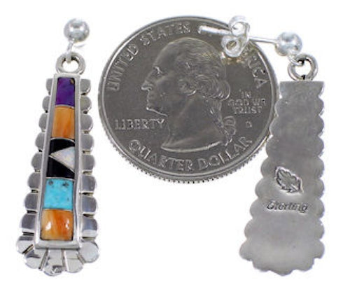 Sterling Silver Jewelry Multicolor Turquoise Post Earrings RS39645