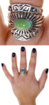 Silver Southwest Turquoise Stackable Ring Set Size 6-3/4 AX87347