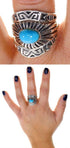Turquoise Silver Stackable Ring Set Size 8-3/4 UX33456