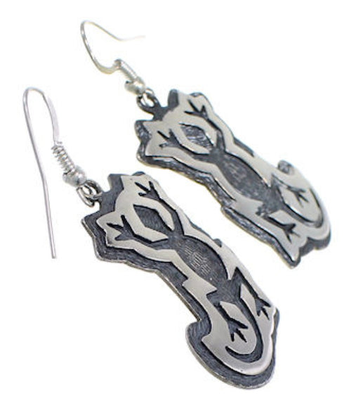 Sterling Silver Lizard Hook Dangle Earrings RS53143