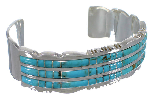 Sterling Silver Southwest Turquoise Inlay Bracelet TX39609