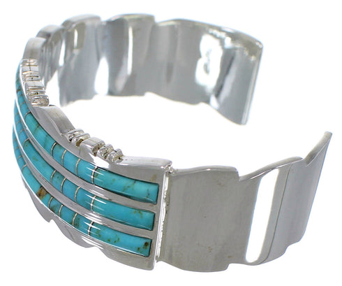Sterling Silver And Turquoise Inlay Bracelet TX39607