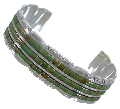 Silver And Turquoise Inlay Southwest Bracelet TX39616