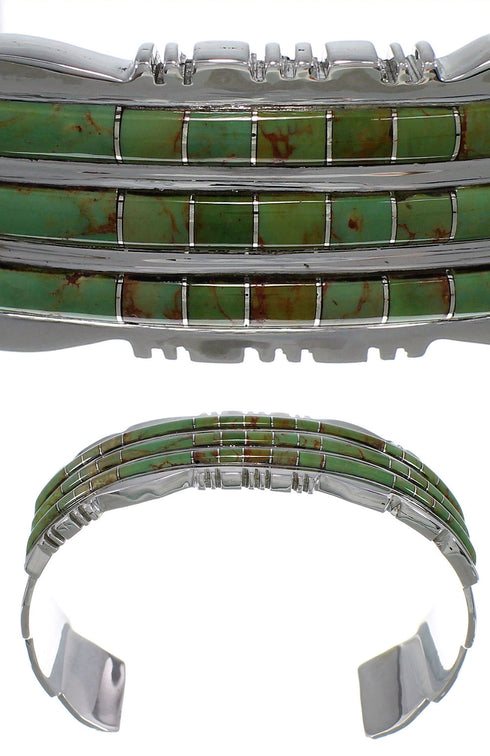 Silver And Turquoise Inlay Southwest Bracelet TX39616