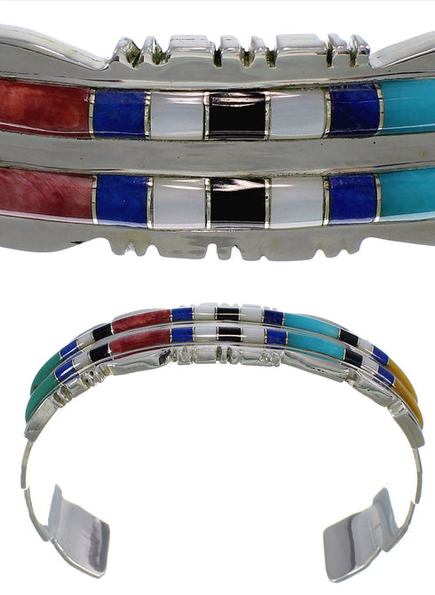Sterling Silver Multicolor Southwest Bracelet TX39651