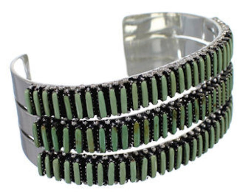 Genuine Sterling Silver Turquoise Needlepoint Jewelry Bracelet VX37378