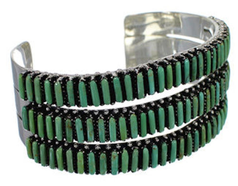 Turquoise Authentic Sterling Silver Needlepoint Bracelet VX37387